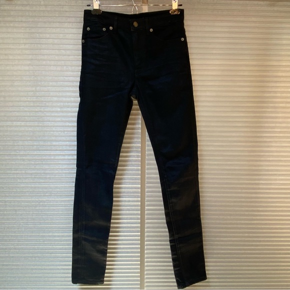 Saint Laurent Denim - Saint Laurent Black Skinny Jeans Faded Black Whiskering 27 Made in Italy